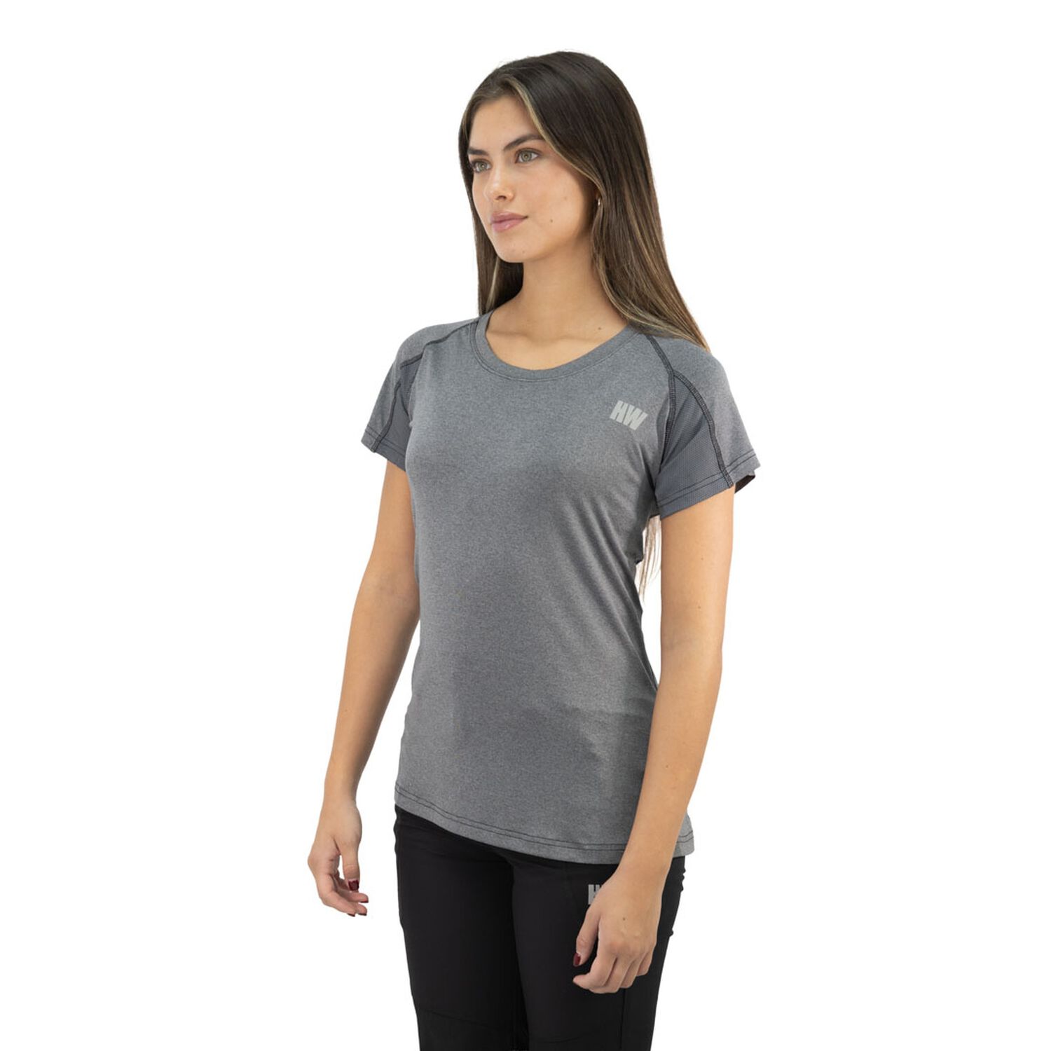 Polera Dry Fit Hw Spx Manga Corta Mujer Carbon Grey image number 1.0
